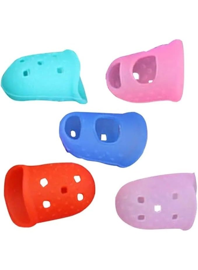 My souq store :5pcs Silicone Finger Protectors - Heat Resistant Fingertip Guards for DIY Crafts, Sewing & Hot Glue Safety - Multi-Color - Image 1